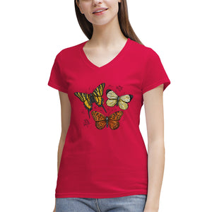 Women's 100% Cotton V‑Neck T‑shirt