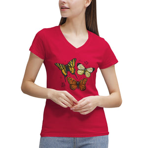 Women's 100% Cotton V‑Neck T‑shirt